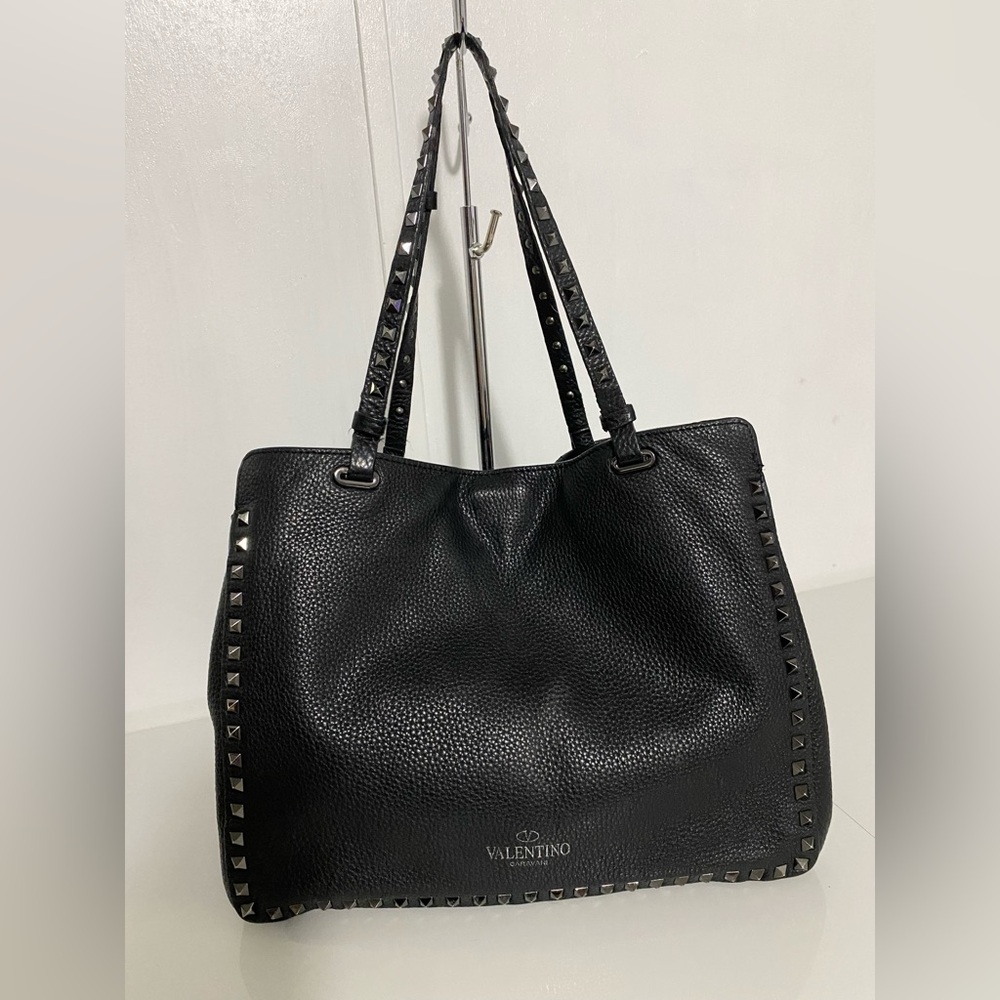 Valentino Garavani Black Studded Tote